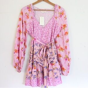 For Love Bell Bohemian Chic Floral Ruffle Mini Dress